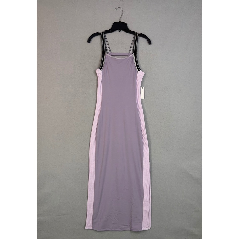Daily Practice Dress Womens Small Lavender Ribbed Trim Midi Sporty Athleisure